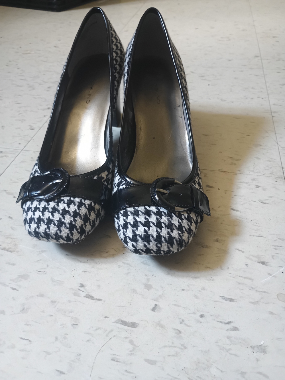 Bandolino Houndstooth  Buckle Accented Heels